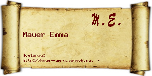Mauer Emma névjegykártya